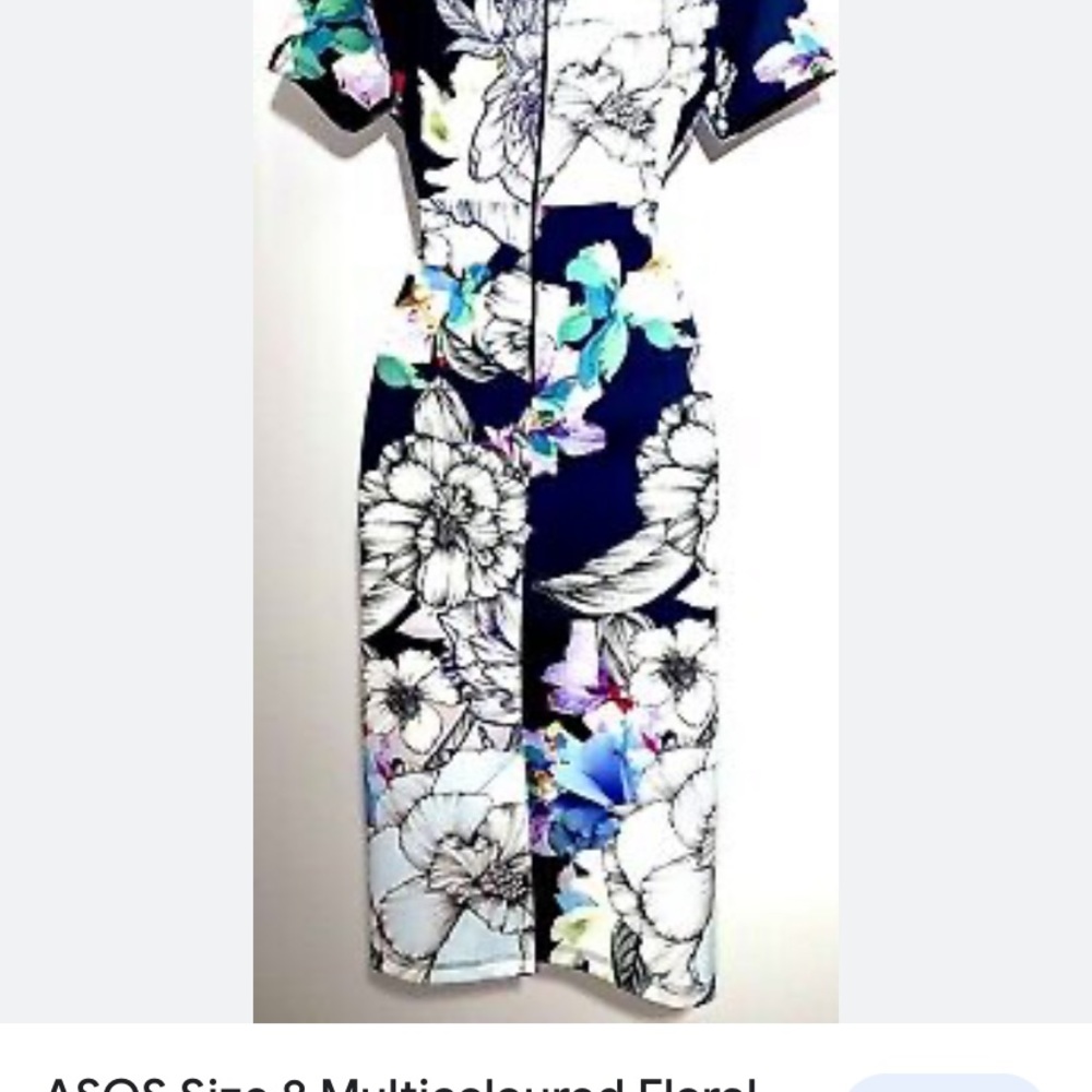 ASOS floral scuba body con dress